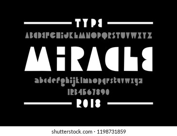 Modern font. Simple type face. Vector typography illustration. Alphabet design for logo, lettering and prints.