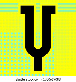 Modern font. Trendy alphabet, black vector letter Y on a abstract background.