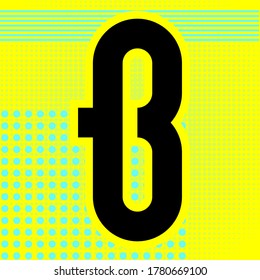 Modern font. Trendy alphabet, black vector letter B on a abstract background.