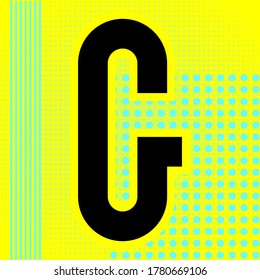 Modern font. Trendy alphabet, black vector letter G on a abstract background.