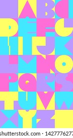 Modern font. Trendy design alphabet. Letters square. Vector poster
