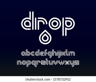 modern font of two black lines in the shape of a drop