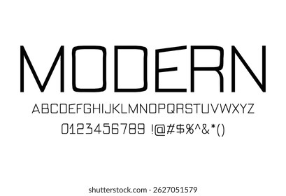 Modern font typeset — perfect for logos, headlines, and a wide range of creative projects,  delivered as a clean vector illustration