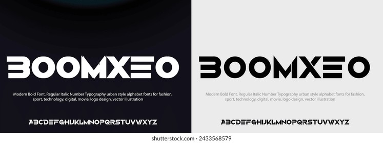 Modern Font. Upper case Lower case Number Typography urban style alphabet condensed fonts for fashion, sport, technology, digital, movie, logo design, vector illustration