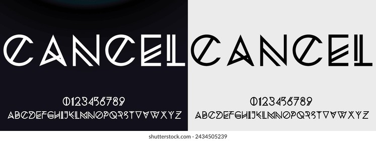 Modern Font. Upper case Lower case Number Typography urban style alphabet condensed fonts for fashion, sport, technology, digital, movie, logo design, vector illustration