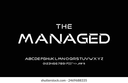 Modern Font. Upper case Lower case Number Typography urban style alphabet condensed fonts for fashion, sport, technology, digital, movie, logo design.