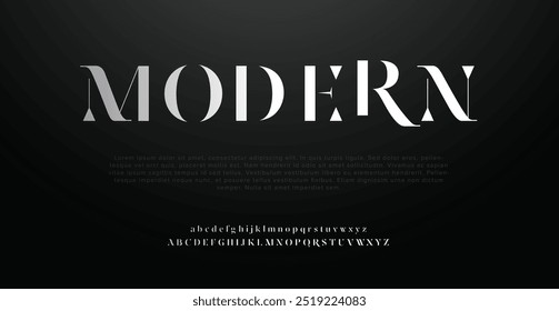 Modern Font Uppercase Lowercase and Number. Classic Lettering Minimal Fashion Designs. Typography modern Serif fonts regular decorative vintage concept. vector illustration