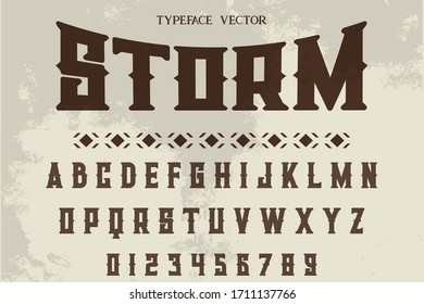 Modern Font, Vector Alphabet Letters And Numbers, Typography Name Storm