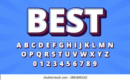 Modern font, vector alphabet letters and numbers