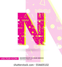 MODERN FONT, VECTOR LETTER N