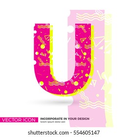 FUENTE MODERNA, LETRA DEL VECTOR U