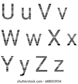 Modern Font. Vector line through, strike out, strike through, run through