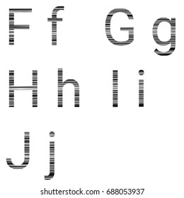Modern Font. Vector line through, strike out, strike through, run through