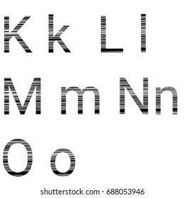 Modern Font. Vector line through, strike out, strike through, run through