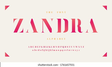 Modern fonts and alphabet, yellow luxury expensive sport minimal classic urban futuristic typeface typo typography and number, uppercase lowercase. Vector illustration.