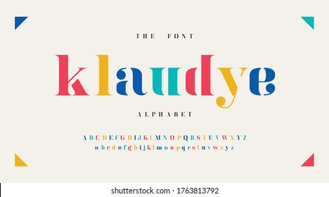 Modern fonts and alphabet, yellow luxury expensive sport minimal classic urban futuristic typeface typo typography and number, uppercase lowercase. Vector illustration.