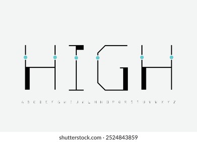 Moderne Schriftarten. Typografie mit Punkt normal und Zahl. Minimaler Stil. Vektorgrafik EPS10
