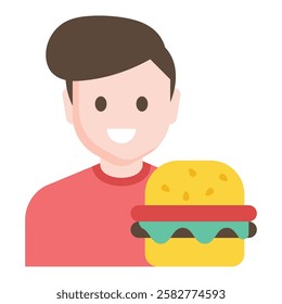 Modern food blogger icon representing restaurant reviews, recipe sharing, and influencer food content.