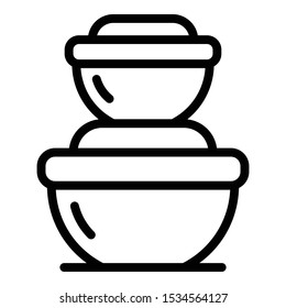 Modern food container icon. Outline modern food container vector icon for web design isolated on white background