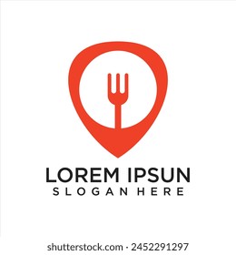 modern food location logo design template