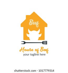 Modern Food Logo Design Template Vector Illustration. House of Food Logo for restaurant, cafe, cooking business