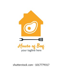 Modern Food Logo Design Template Vector Illustration. House of Food Logo for restaurant, cafe, cooking business