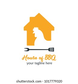 Modern Food Logo Design Template Vector Illustration. House of Food Logo for restaurant, cafe, cooking business