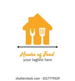 Modern Food Logo Design Template Vector Illustration. House of Food Logo for restaurant, cafe, cooking business