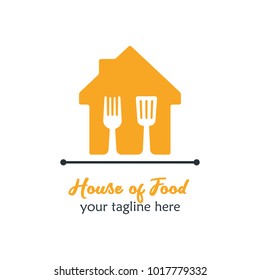Modern Food Logo Design Template Vector Illustration. House of Food Logo for restaurant, cafe, cooking business