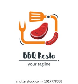 Modern Food Logo Design Template Vector Illustration. Suitable for Summer Celebration, Restaurant Logo, Party Invitation