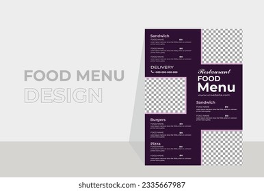 Modern Food Menu Layout. Food Menu vector Design. Restaurant Menu Layout Food Order design template.