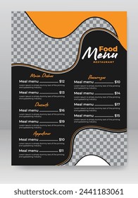 Modern Food menu and restaurant flyer Design template