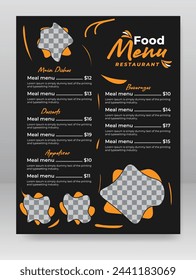 Modern Food menu and restaurant flyer Design template