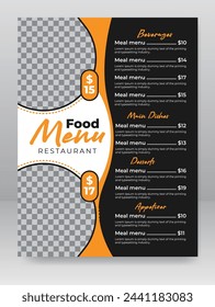 Modern Food menu and restaurant flyer Design template