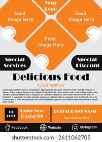 Modern food menu template design for infographics vector illustration