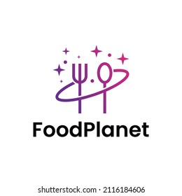 modern food planet logo design