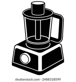 Modern food processor silhouette vector art illustration design, perfect for kitchen equipment visuals, culinary tools, and meal preparation guides. Ideal for showcasing cooking appliances.






