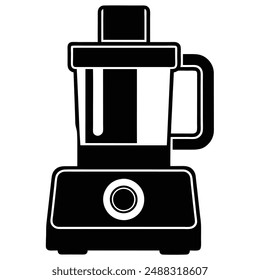 Modern food processor silhouette vector art illustration design, perfect for kitchen equipment visuals, culinary tools, and meal preparation guides. Ideal for showcasing cooking appliances.






