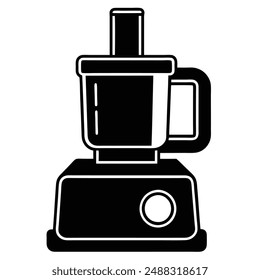 Modern food processor silhouette vector art illustration design, perfect for kitchen equipment visuals, culinary tools, and meal preparation guides. Ideal for showcasing cooking appliances.






