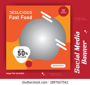 Modern food promotion banner for social media, food banner vector design, easy to use and edit this design easily.