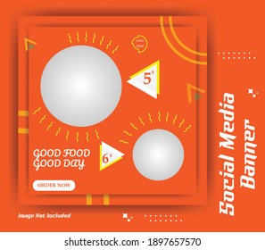 Modern food promotion banner for social media, food banner vector design, easy to use and edit this design easily.