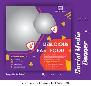 Modern food promotion banner for social media, food banner vector design, easy to use and edit this design easily.
