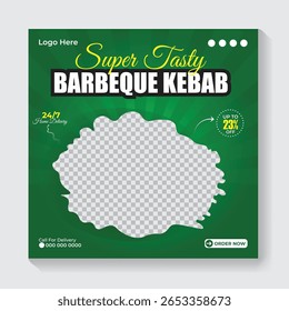 Modern food promotion banner for social mediapost design template, food web banner design