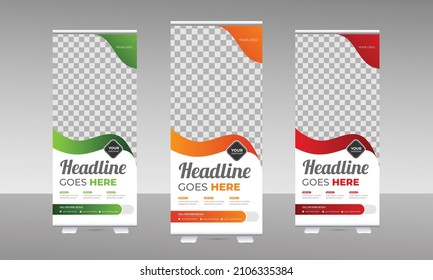 Modern Food Roll up banner template for Restaurant. Roll Up Banner template Stand Poster, flyer, brochure 
design. Vertical food menu, Restaurant Roll Up Banner.