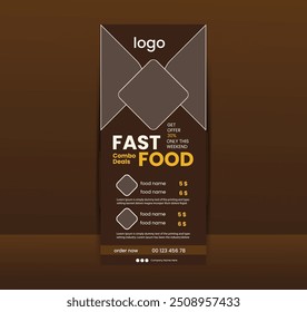 Modern food rollup banner design for restaurant