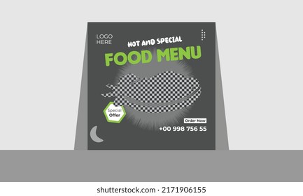 modern food social media post design template 