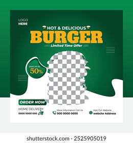 Modern Food Social Media Post Design Template, social media post, food social media post design, creative poster template, modern template design