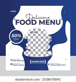 Modern Food Social Media Post Design Template, food poster, social media post template, food, creative post design, food social media template