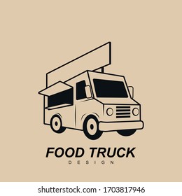 modern food truck vehicle for fast food vector illustration design