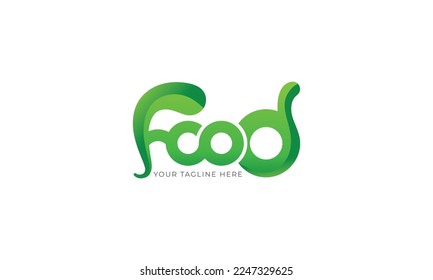 Modern Food typography gradient logo design template for restaurent business and t-shirt